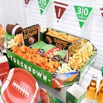 Gatherfun Football Party Supplies Kit - Complete Tailgate, Birthday & Celebration Snack Stadium Set | Essential Football Party Decorations & Favors
