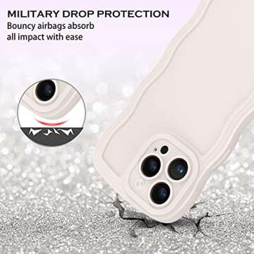 YINLAI Cute Curly Wave Frame Case for iPhone 14 Pro Max