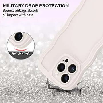 YINLAI Cute Curly Wave Frame Case for iPhone 14 Pro Max