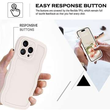 YINLAI Cute Curly Wave Frame Case for iPhone 14 Pro Max