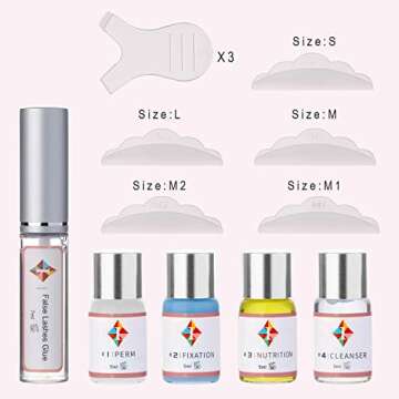 TUBeauty Eyelash Perming Full Kit, Upgraded Professional Eyelash Perming Eye Lashes Extension Perming Kit Nutritious Eyelashes Curling Lash Lift ICONSIGN (Glue Upgraded Version)