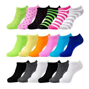 HOT FEET Thin Ankle Socks for Women & Girls – Fun & Cute Low Cut Athletic No Show Socks for Teens ...