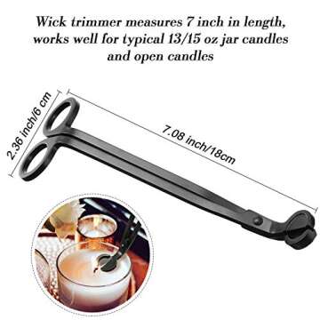 3 Packs Candle Wick Trimmer Candle Cutter Stainless Steel Wick Clipper Scissor Candle Tool (Matte Black)