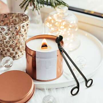 3 Packs Candle Wick Trimmer Candle Cutter Stainless Steel Wick Clipper Scissor Candle Tool (Matte Black)