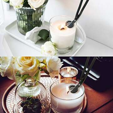 3 Packs Candle Wick Trimmer Candle Cutter Stainless Steel Wick Clipper Scissor Candle Tool (Matte Black)
