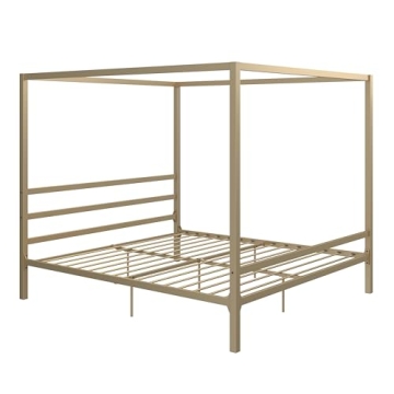 DHP King Canopy Bed - Modern Metal Design, No Box Spring