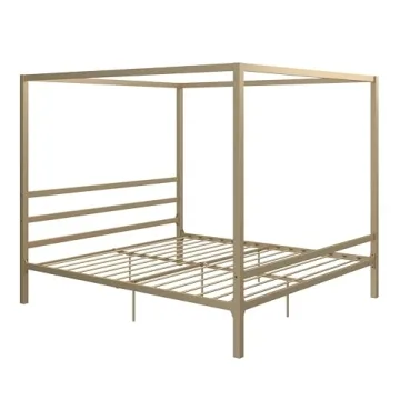 DHP King Canopy Bed - Modern Metal Design, No Box Spring