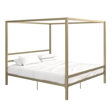 DHP King Canopy Bed - Modern Metal Design, No Box Spring