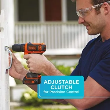 BLACK+DECKER 12V MAX Cordless Drill/Driver, Battery and Charger Included (BDCDD12C)