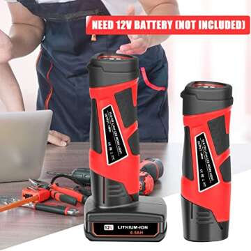 JYJZPB 12-Volt LED Work Light Bare Tool Flashlight Compatible for Milwaukee M12 Battery 48-11-2401 48-11-2420 48-11-2412 48-11-2440 12V Battery