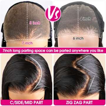 Eooma 200% Density Glueless Wigs Human Hair Pre Plucked Pre Cut 7x5 Wear and Go Glueless Wig 32 Inch...