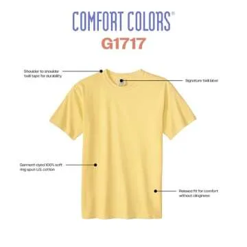 Comfort Colors Adult Short Sleeve Tee, Style G1717, Butter (1-pack), Medium