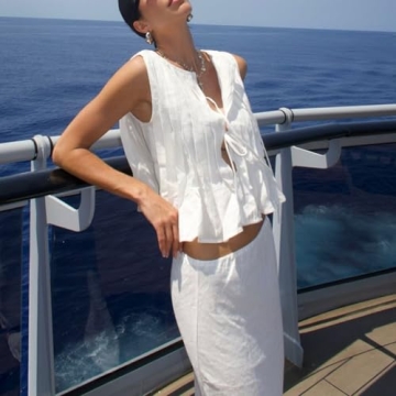 Women Line Bow Tie Front Tank Top Coquette Babydoll Peplum Blouse Y2k Ruffle Shirt Sleeveless Cute Aesthetic Clothes (Creamy White, S)