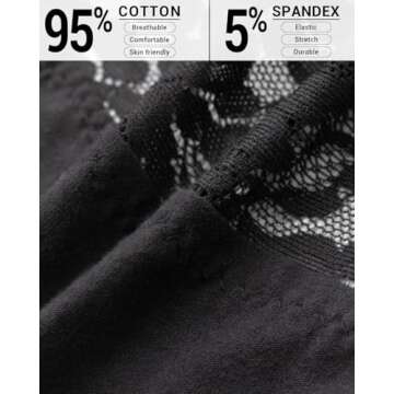 Jo & Bette Thongs for Women - 6 Pack Lace Thongs for Comfort & Style