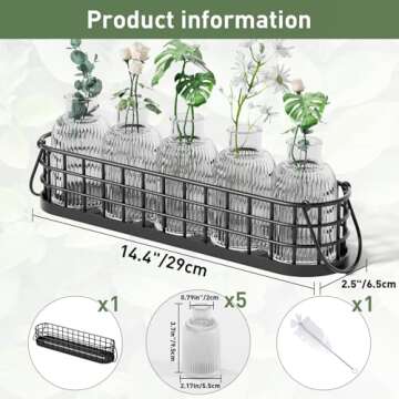 CUIWHRL Plant Propagation Station, Glass Terrarium for Hydroponic Plants, Metal Stand - Home & Office Decor
