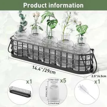 CUIWHRL Plant Propagation Station, Glass Terrarium for Hydroponic Plants, Metal Stand - Home & Office Decor