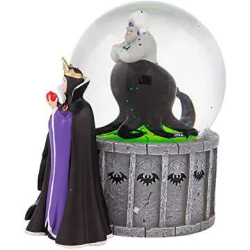 Department 56 Disney Villains Ursula, Maleficent and Evil Queen Lit Waterglobe Waterball, 5.91 Inch, Multicolor