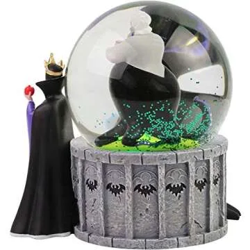 Department 56 Disney Villains Ursula, Maleficent and Evil Queen Lit Waterglobe Waterball, 5.91 Inch, Multicolor