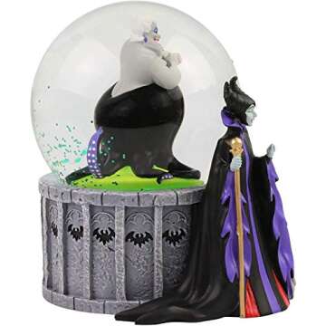 Department 56 Disney Villains Ursula, Maleficent and Evil Queen Lit Waterglobe Waterball, 5.91 Inch, Multicolor