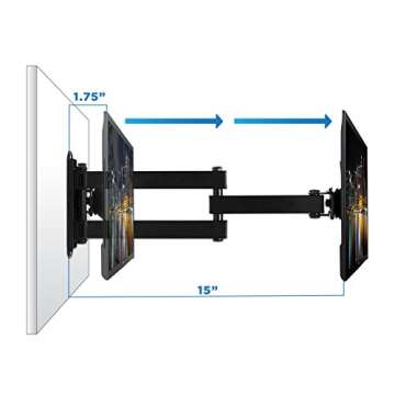 Mount-It! TV Wall Mount, Universal Fit for 19, 20, 24, 27, 32, 34, 37 and 40 Inch TVs and Computer Monitors, Full Motion Tilt and Swivel 14” Extension Arm, VESA 75, 100 Compatible