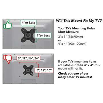 Mount-It! TV Wall Mount, Universal Fit for 19, 20, 24, 27, 32, 34, 37 and 40 Inch TVs and Computer Monitors, Full Motion Tilt and Swivel 14” Extension Arm, VESA 75, 100 Compatible