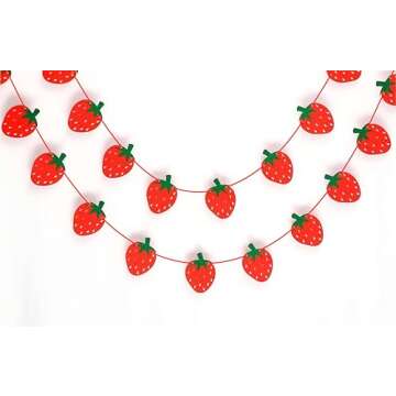 Strawberry Garland - Birthday Decorations.