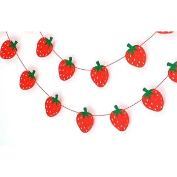 Strawberry Garland - Birthday Decorations.