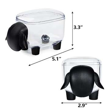 2 Pack Clear Qtip Holder Dispenser, Cute Sheep Shape Cotton Ball Holder, Bathroom Canisters for Cotton Swab, Cotton Pad, Toothpick Organizer, Floss Container with Lid for Bathroom Vanity Countertop