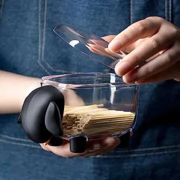 2 Pack Clear Qtip Holder Dispenser, Cute Sheep Shape Cotton Ball Holder, Bathroom Canisters for Cotton Swab, Cotton Pad, Toothpick Organizer, Floss Container with Lid for Bathroom Vanity Countertop