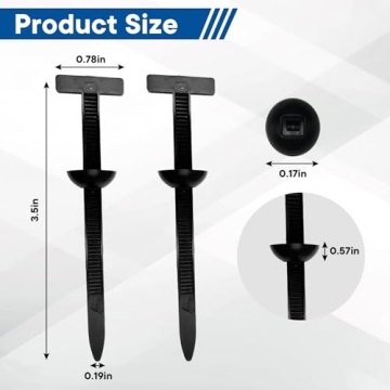 100Pcs Automotive Nylon Cable Tie Fastener Kit – Universal Car Zip Tie Buckle Clips for Bumper, Fe...