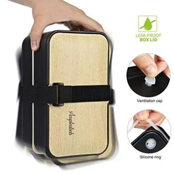 Stylish 2-Tier Lunch Bento Box with Adjustable Strap