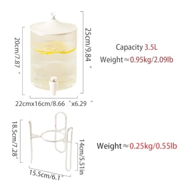 Drink Dispenser Large Capacity Glass Cold Kettle for Parties