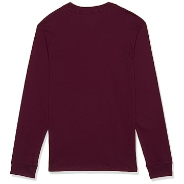 Hanes Beefy Long Sleeve Henley Shirt in Mulled Berry