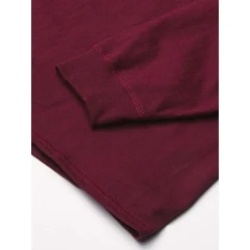 Hanes Beefy Long Sleeve Henley Shirt in Mulled Berry