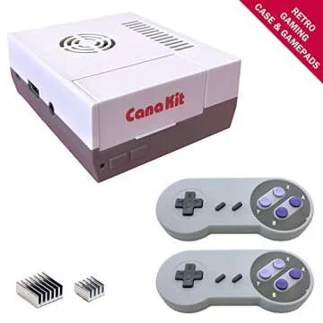 CanaKit Pi 3 B+ (B Plus) Retro Gaming Kit with 2 Retro Gamepads