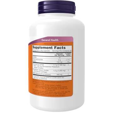 NOW Foods Glucosamine & Chondroitin with MSM - Joint Comfort & Mobility, 180 Veg Capsules
