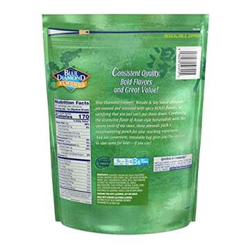 Blue Diamond Almonds Wasabi & Soy Sauce Flavored Snack Nuts - 40 Oz Resealable Bag