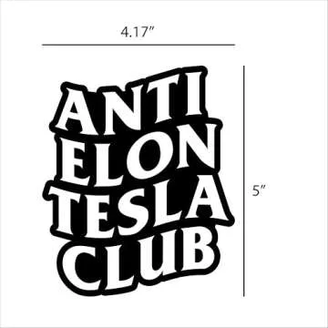 2pcs Elon Tesla Club Bumper Sticker - Waterproof Vinyl Decal for Car, Truck, Laptop