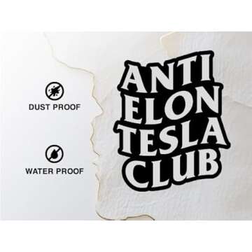 2pcs Waterproof Elon Tesla Club Bumper Stickers