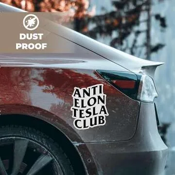 2pcs Waterproof Elon Tesla Club Bumper Stickers
