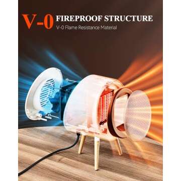 Gaiatop Space Heater, Cute and Powerful, 1000W Small Electric Heaters for Indoor Use, 3 Modes PTC Ceramic Fast Heating, Overheating & 45° Tip-Over Protection, Portable for Home Office Pink