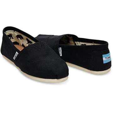 TOMS Women's Black Canvas Classic 001001B07-BLK (Size: 8.5)
