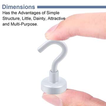 DIYMAG Magnetic Hooks, 30Lbs Strong Heavy Duty Cruise Magnet S-Hooks for Classroom, Fridge, Hanging, Kitchen etc, (6 Pack-White)