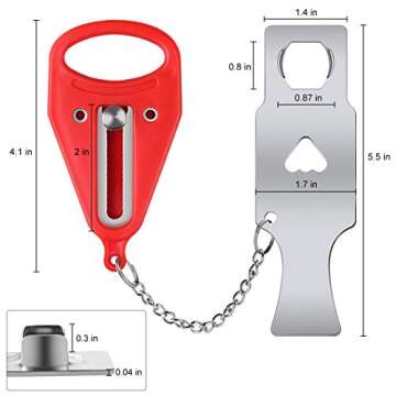 Portable Door Lock Great for Travel Bring Better Safety and Privacy Suitable for School, Dormitory, ...