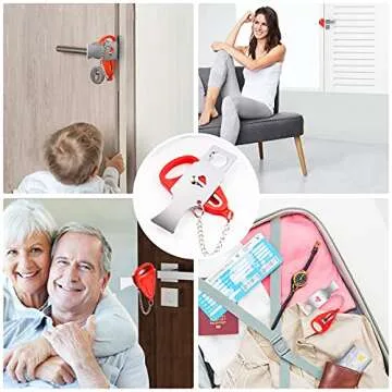 Portable Door Lock Great for Travel Bring Better Safety and Privacy Suitable for School, Dormitory, Rented Rooms, Airbnb, Hotel, Home, Motel