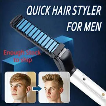 Quick Electric Hair Comb for Men: Beard and Hair Straightener