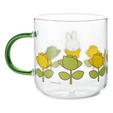 金正陶器(Kaneshotouki) Dick Bruna Miffy 400140 Heat-resistant Glass Mug 13.5 fl oz (400 ml), Mic...