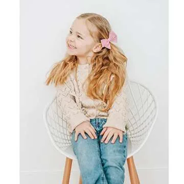 Prohouse 40 PCS Baby Girls Hair Clips Fully Lined Non Slip For Infant Fine Hair Bows Barrettes for Toddlers Kids Children in Pairs