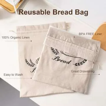 GobiSea 2 Pack Bread Bags - Eco-Friendly & Reusable