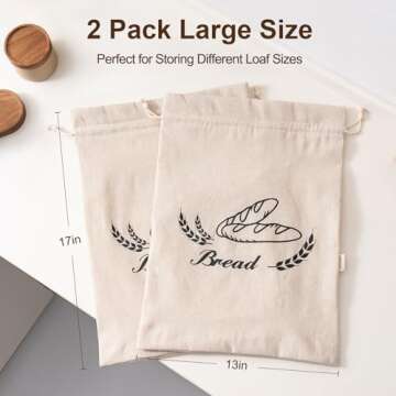 GobiSea 2 Pack Bread Bags - Eco-Friendly & Reusable